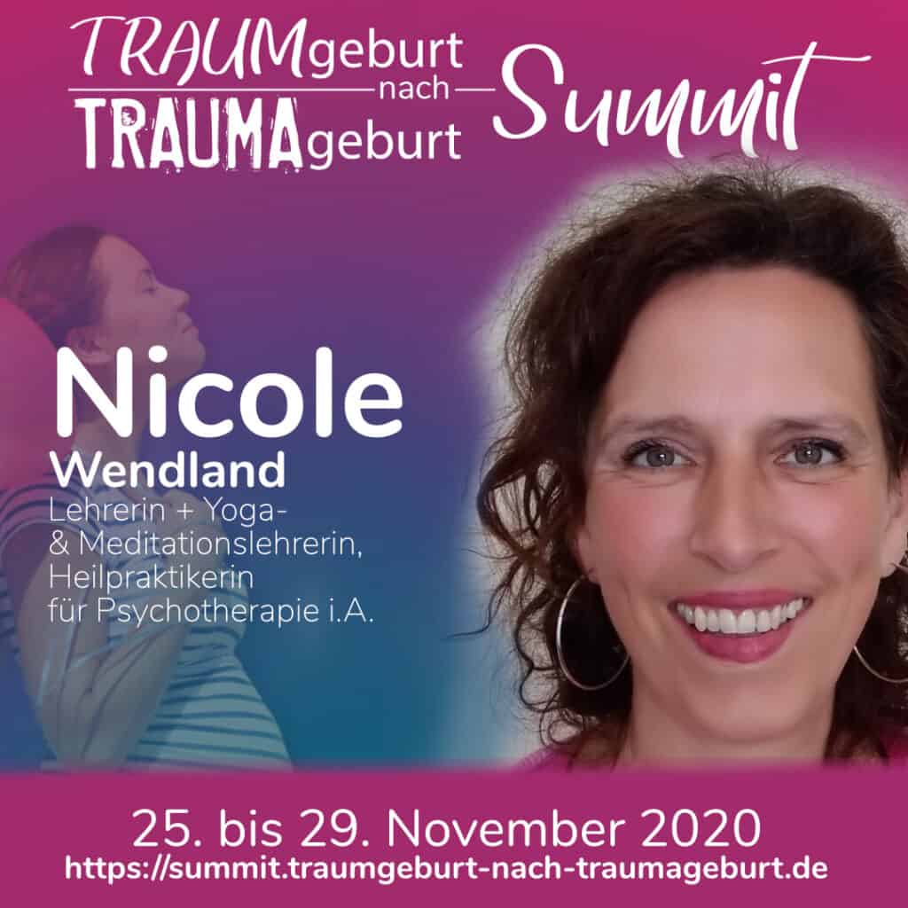 Nicole Wendland, Yogalehrerin und Heilpraktikerin, bei Traumgeburt-Event.