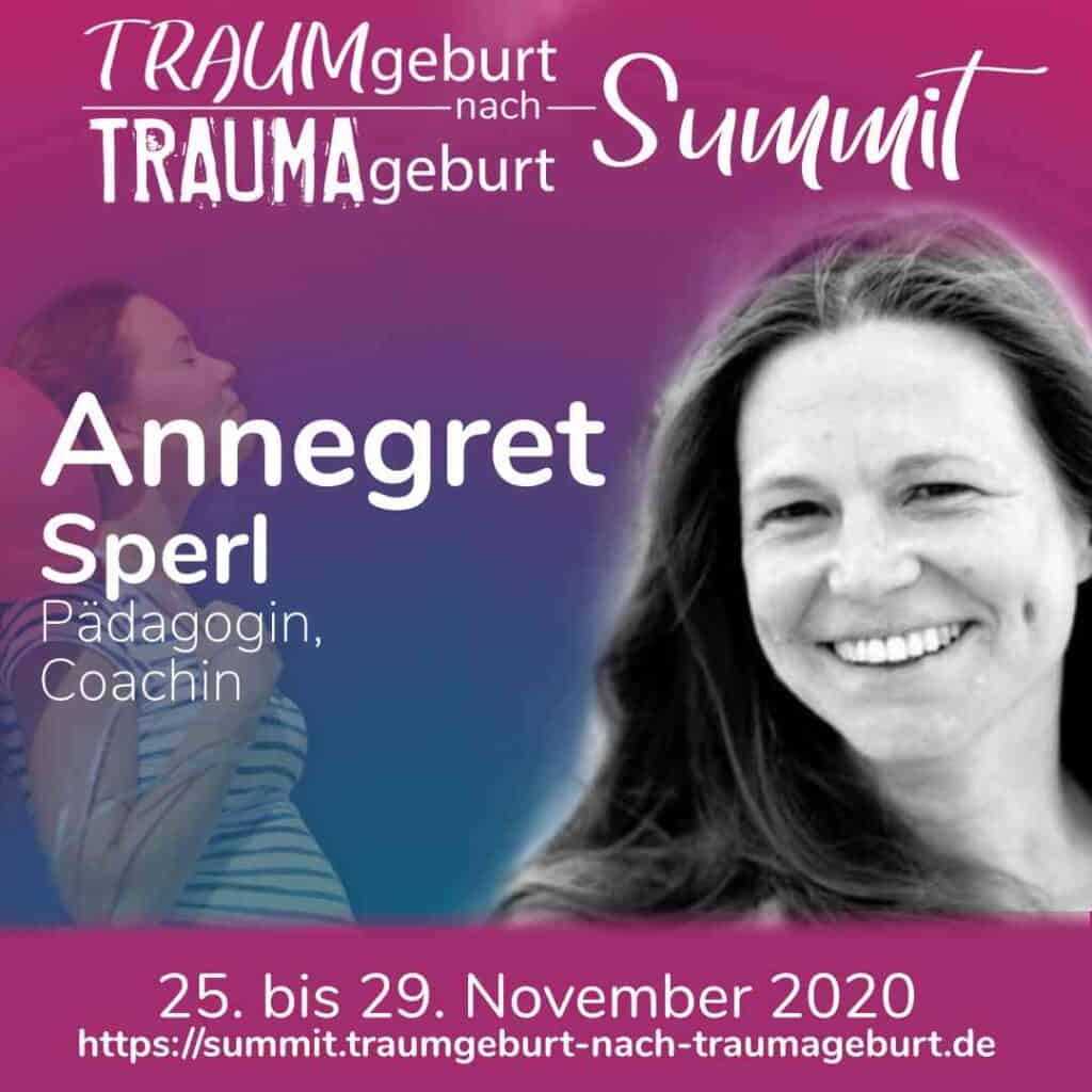 Anneget Sperl, Pädagogin und Coach, bei Traumgeburt Summit 2020.