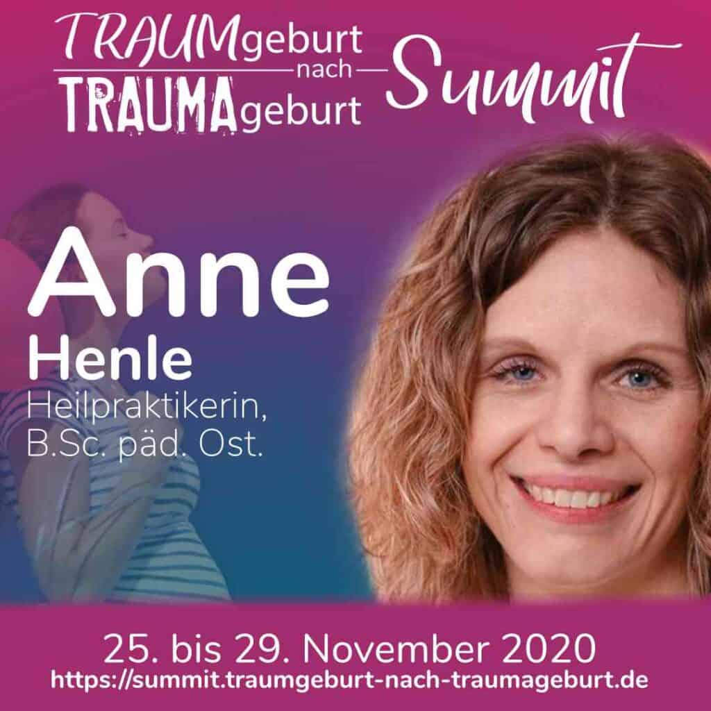 Traumgeburt nach Trauma: Anne Henle, Heilpraktikerin, B.Sc. päd. Ost, bei Trauma Summit 2020.