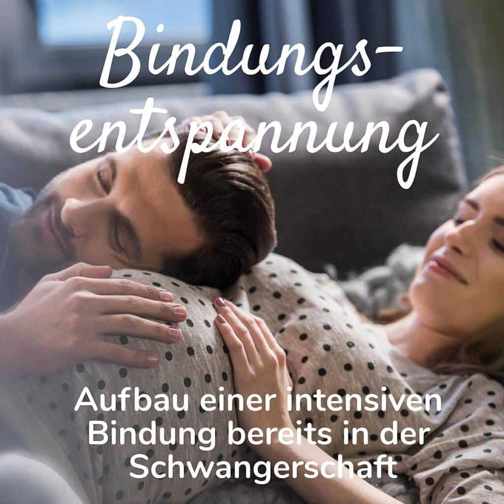 Frau und Mann entspannen sich während der Schwangerschaft, Bindungsentspannung für werdende Eltern.